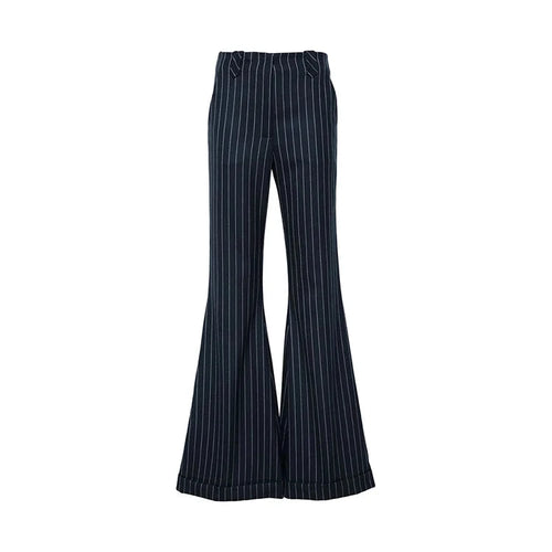 Load image into Gallery viewer, Colorblock Stripe Casual Pant For Women High Waist Spliced Pocket Slimming Minimalist Long Pant Female Fashion New
