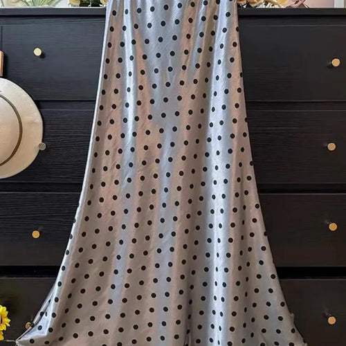 Load image into Gallery viewer, Spring Summer French Polka Dot Elegant Sexy Club A-line Long Skirt Women High Waist Vacation Slim Wrap Hip Fishtail Skirt 2025
