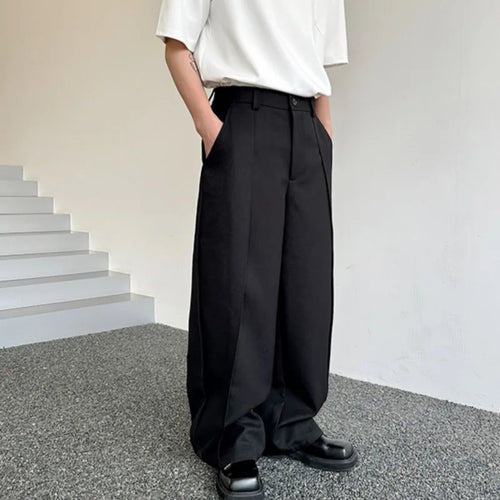 Load image into Gallery viewer, Fashion Trend Wide Leg Pants Men&#39;s Summer Individuality Pleated Looes Solid Color Lovers&#39; Trousers Men 9C5805
