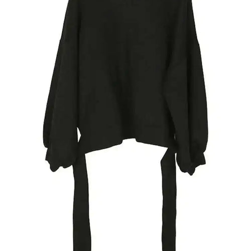 Load image into Gallery viewer, Loose Fit Back Bow Sweatshirt New Round Neck Long Lantern Sleeve Women Big Size Fashion Tide Spring Autumn 2025 JE141
