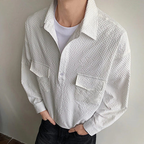 Load image into Gallery viewer, Men&#39;s Fashion T-shirt New Spring Turn-down Collar Handsome Single Breasted Solid Color Casual Male T-shirts 2025 9W1399
