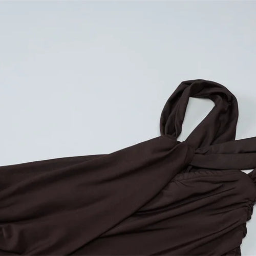 Load image into Gallery viewer, One Shoulder Split Sexy Maxi Dress Women Gown Fashion Inclined Shoulder Sleeveless Backless Club Party Pleated Dress
