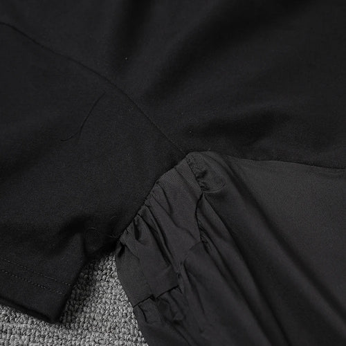 Load image into Gallery viewer, Women Black Ruffles Irregular Big Size Mini Dress New Round Neck Short Sleeve Fashion Tide Spring Summer 2025 1DH9574
