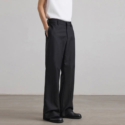 Load image into Gallery viewer, Men's Summer Suit Pants New Korean Style Splicing Micro Flared Trousers Straight Leg Solid Color Trendy Male Bottoms 9W1902
