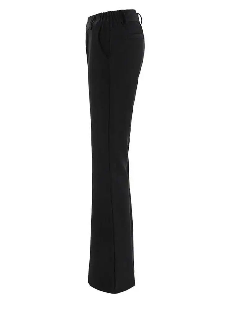 High Elastic Waist Black Ruffles Spliced Long Wide Leg Pants New Trousers Women Fashion Tide Spring Autumn 2025  CPG2133