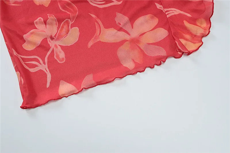 Halter Deep V Neck Ruffled Sexy Maxi Dress For Women Fashion Sleeveless Backless High Waist Bodycon Club Printed Dress