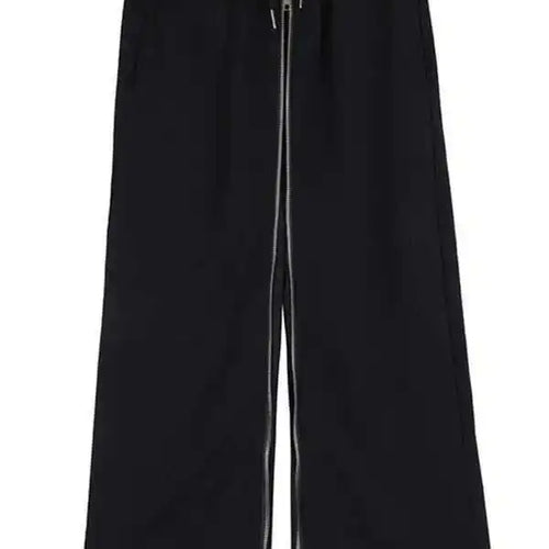 Load image into Gallery viewer, High Elastic Waist Black Zipper Two Ways Wear Long Wide Leg Pants New Trousers Women Fashion Tide Spring Autumn 2025 JS994
