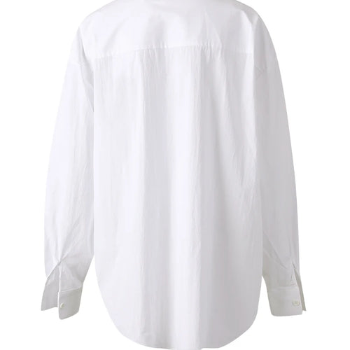 Load image into Gallery viewer, Women White Embroidery Big Size Elegant Blouse New Lapel Long Sleeve Shirt Fashion Tide Spring Autumn 2025 CPG3311
