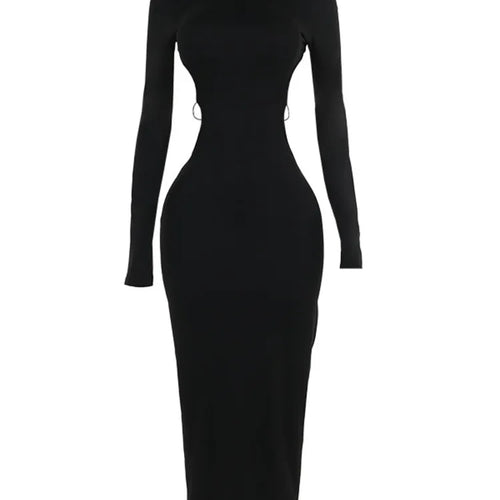 Load image into Gallery viewer, Sexy Long Sleeved Backless Bodycon Dress For Women Autumn 2024 New Sexy Slim Small High Neck Backless Butterfly Dress
