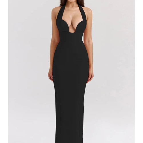 Load image into Gallery viewer, Sexy Sleeveless Mesh Patchwork Bodycon Long Dress Women's Elegant Backless Split Tight Party Club Evening Dress 2024
