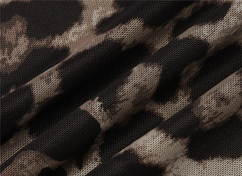 Leopard Print Long Sleeve T-shirt Women Off-shoulder Backless Crop Tops Female Fashion Printed Strapless Tees Tops