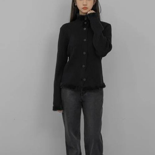 Load image into Gallery viewer, Y2k Aesthetic Fur Patchwork Casual Cardigan Streetwear Stand Neck Vintage Grunge Tops Autumn Single Breasted Harajuku Sweater
