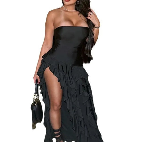 Load image into Gallery viewer, Sexy Sleeveless Ruffled Irregular Backless Dress For Women Elegant Party Club Evening Dress Bodycon Female Clothing 2025
