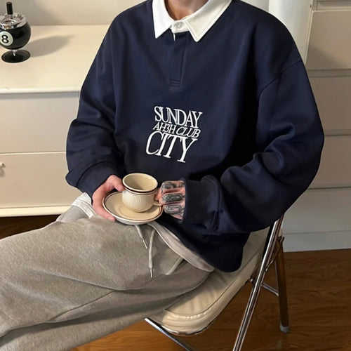 Load image into Gallery viewer, Men's Sweatshirt Letter Embroidery New Spring American Streetwear Casual Trend Stylish Male Long Sleeve T-shirt 9W1432
