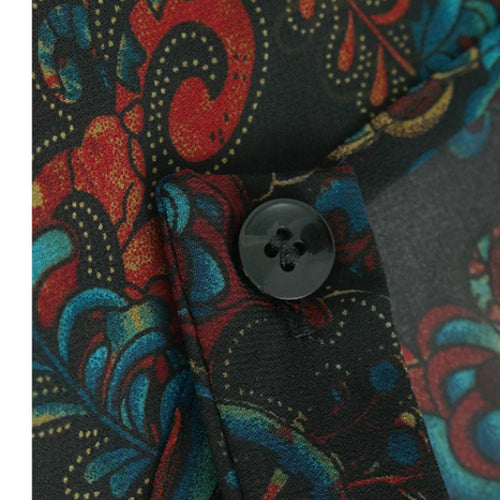 Load image into Gallery viewer, Women Black Pattern Printed Big Size Midi Dress New Round Neck Short Sleeve Fashion Tide Spring Summer 2025 1DJ0298
