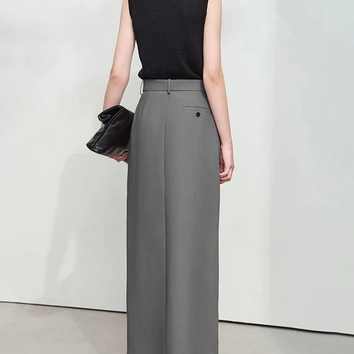 Load image into Gallery viewer, Minimalism Premium Skirt For Women 2025 Autumn New Commuter Asymmetric Split Straight Skirt Slim Thin Suit Skirt 12521019
