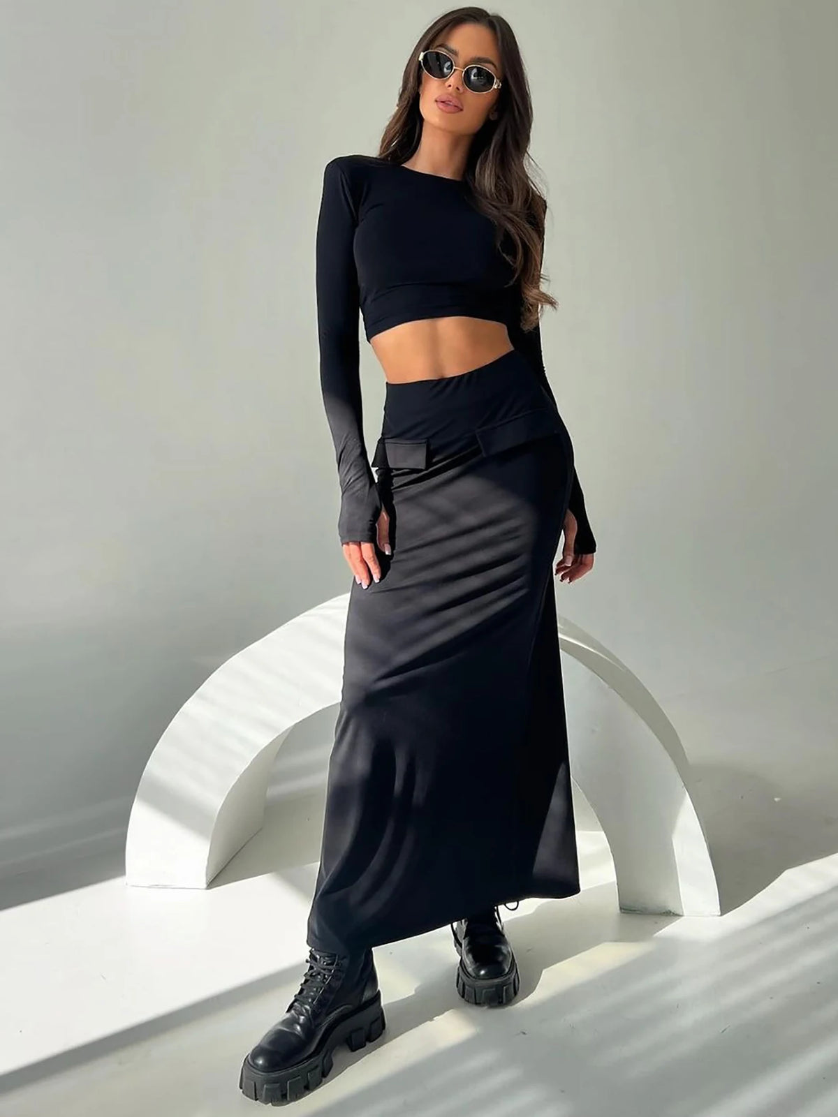 Elegant Solid Long Sleeve Tie Flowers Ruched Sexy Slim Pleated Mini Dress Women Y2K Outfit Birthday Party Vacation