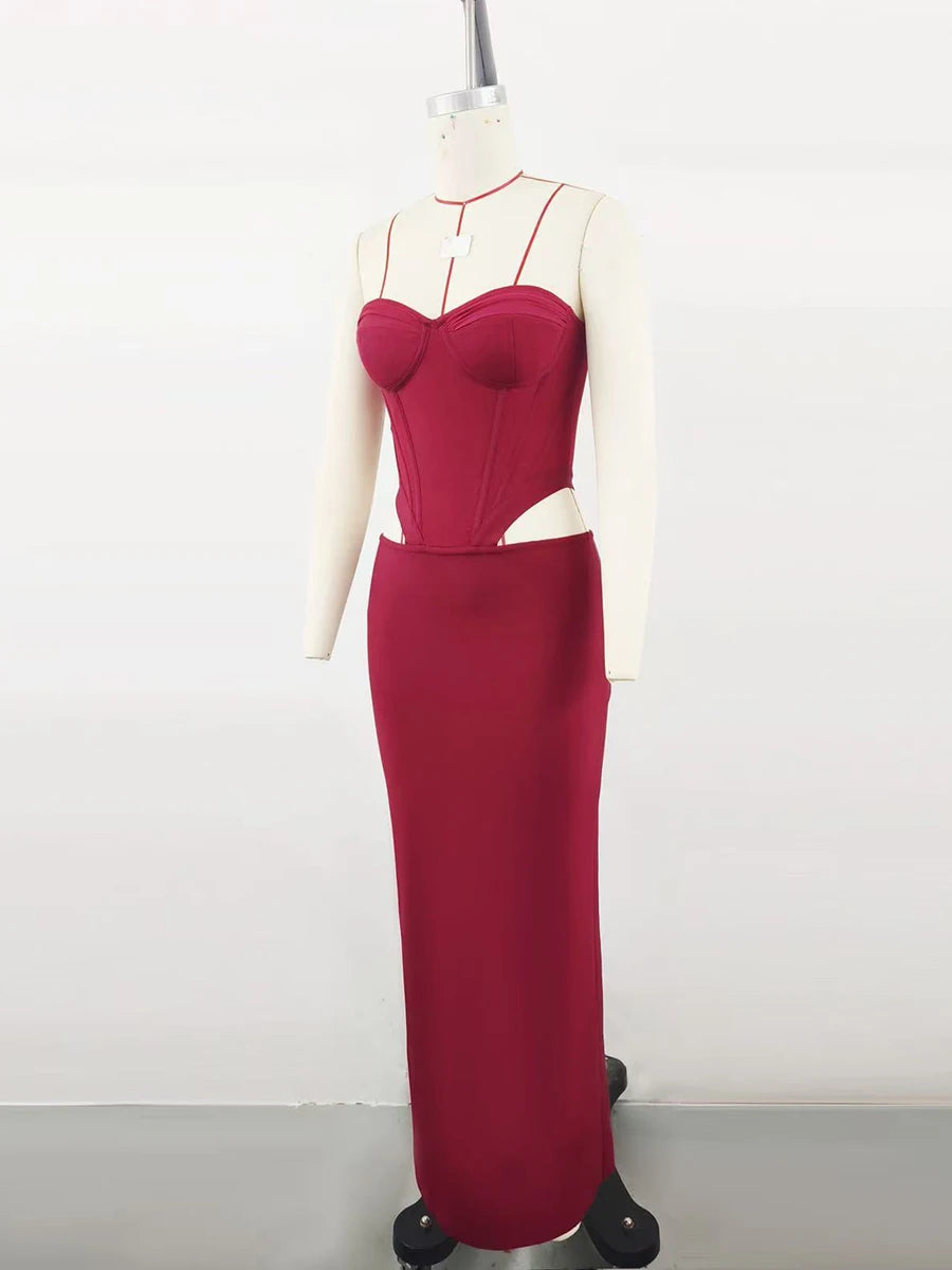 Solid Slimming Hollow Out Sexy Dresses for Women Trapless Sleveless Tunic Temperament Dress Female Fashion Clothing