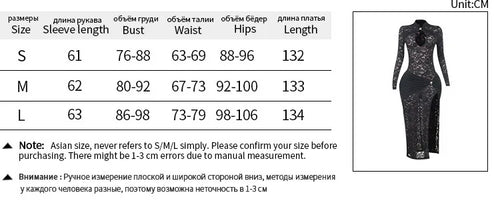 Load image into Gallery viewer, Lace Hollow Out Sexy Maxi Dress For Women Fashion Long Sleeve Thigh High Split Bodycon Club Evening Long Dress Elegant
