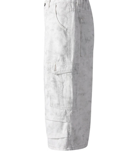 High Waist White Printed Pockets Pleated Calf-Length Pants New Trousers Women Fashion Tide Spring Autumn 2025 CPG3276