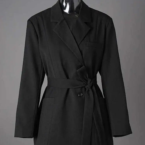 Load image into Gallery viewer, Women Beige Belted Pocket Big Size Elegant Blazer New Lapel Long Sleeve Jacket Fashion Tide Spring Autumn 2025 CPG2777
