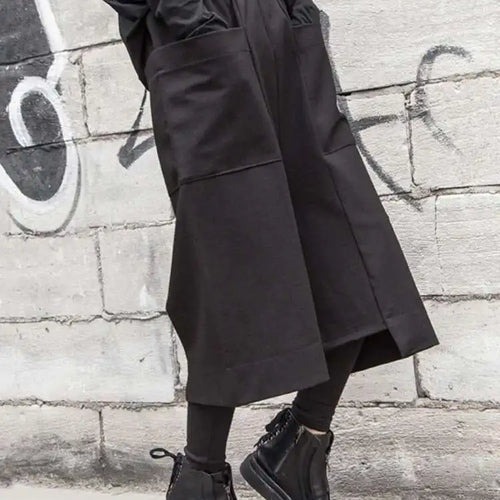 Load image into Gallery viewer, High Elastic Waist Black Pockets Iregular Pants New Loose Fit Trousers Women Fashion Tide Spring Autumn 2025 1DF4638
