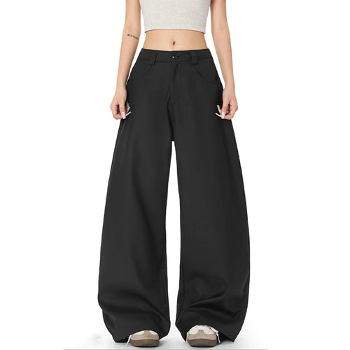 Load image into Gallery viewer, Men's Suit Pants Curved Knife Design New American Style Straight Wide Leg Solid Color Simple Male Casual Bottoms 9W1962
