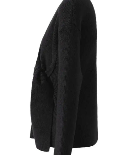 Gray Irregular Bandage Elegant Sweater Round Neck Long Sleeve Women Pullovers New Fashion Tide Autumn Winter 2025 2R4635