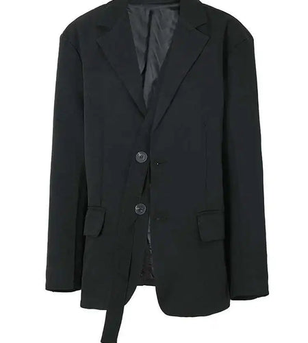 Women White Ribbon Big Size Casual Blazer New Lapel Long Sleeve Loose Fit Jacket Fashion Tide Spring Autumn 2025 1DF3280