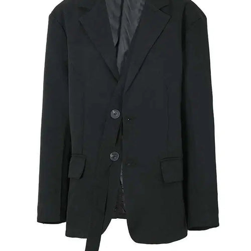 Load image into Gallery viewer, Women White Ribbon Big Size Casual Blazer New Lapel Long Sleeve Loose Fit Jacket Fashion Tide Spring Autumn 2025 1DF3280
