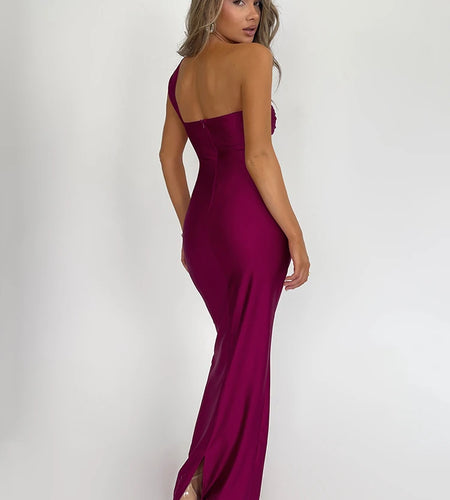 Strapless Backless Sexy Maxi Dress For Women Fashion One Shoulder Sleeveless Bodycon Club Party Long Dress Elegant