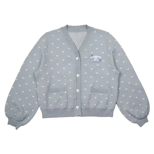 Load image into Gallery viewer, Japanese Kawaii Cartoon Embroidery Cardigans Y2k Aesthetic Women Knitted Star Jacquard Tops Streetwear Preppy Stylel Loose Coats
