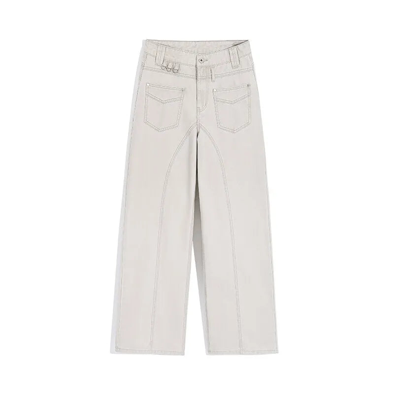 Men's Casual Pants New American Style High Street Trendy Patchwork Multi Pockets Design Male Straight Leg Bottoms 9W1803