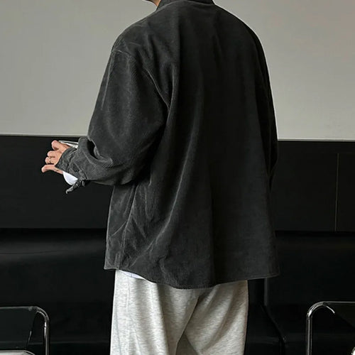 Load image into Gallery viewer, Men&#39;s Jacket New Spring Loose Long Sleeved Design Single Breasted Clothing Korean Solid Color Turn-down Collar Chic 9W1438
