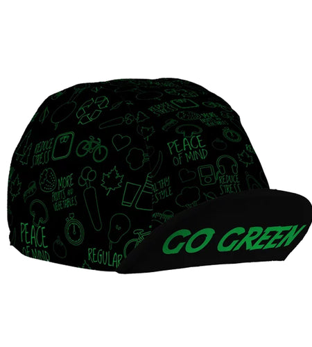 Pe Ace Of Mind Go Green Polyester Cycling Caps Sweat Wicking Breathable  Bicycle Summer Balaclava Black Bike Hat