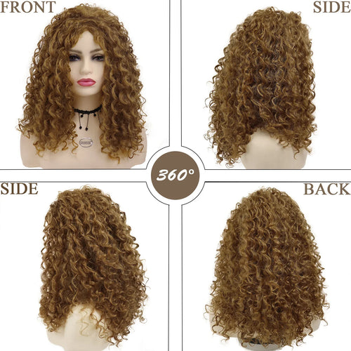 Load image into Gallery viewer, Synthetic Ginger Color Wig Long Curly Wigs for Women Soft Thick Wig Deep Wave Afro Wig Female Hair Wig Costume Party
