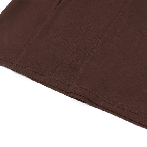 Load image into Gallery viewer, Hollow Out Lace-up Sexy Skirt 2 Piece Sets Women Brown Halter Crop Tops And Maxi Skirt Female Skinny Sexy Two Piece Set
