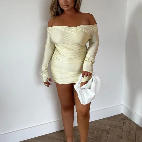 Load image into Gallery viewer, Sexy Backless Long Sleeved One Shoulder High Stretch Tight Dress Women Party Club Evening Dress Spring/summer New 2025
