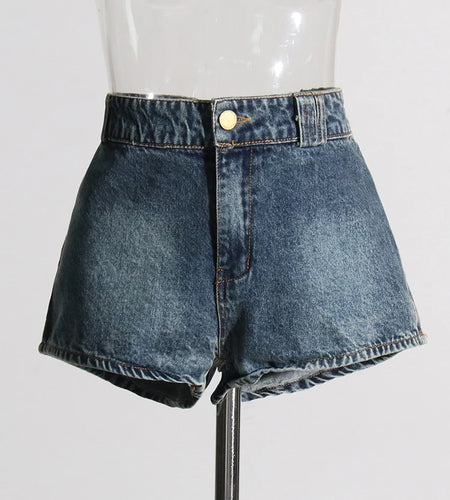 Patchwork Diamonds Casual Shorts For Women High Waist Spliced Button Vintage Short Trouse Female Fashion Clothes