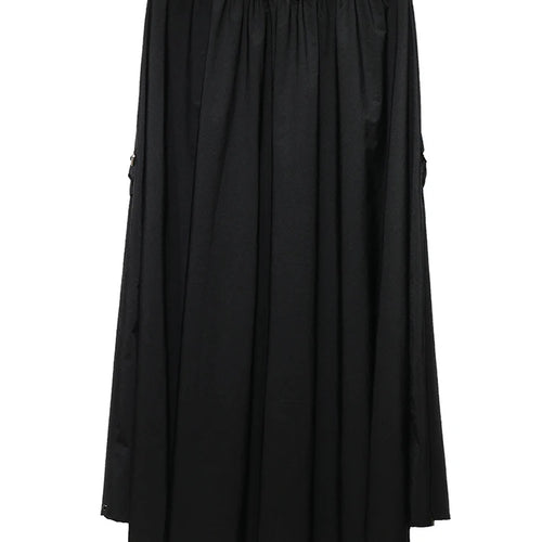 Load image into Gallery viewer, High Elastic Waist Black Pocket Casual Long A-line Half-body Skirt Women Fashion Tide New Spring Autumn 2025 1DJ1341
