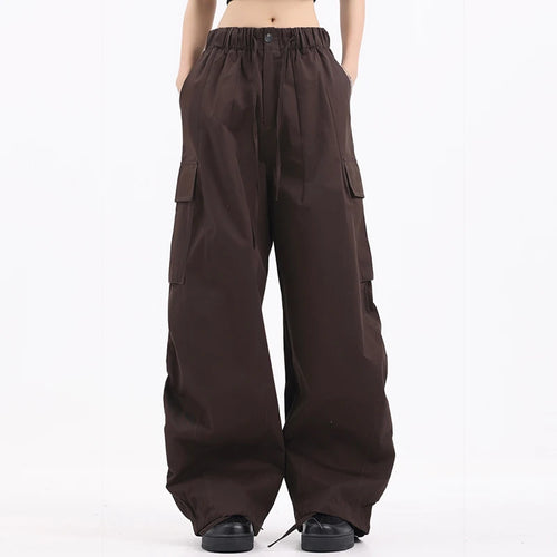 Load image into Gallery viewer, Large Pocket Men&#39;s Wide Leg Pants Casual Pleated Drawstring Solid Color Male Cargo Trousers Trendy Spring 9C4195
