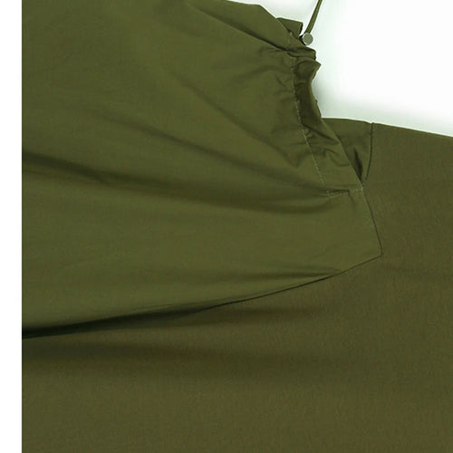 Load image into Gallery viewer, Women Green Drawstring Pocket Big Size Midi Dress New Round Neck Short Sleeve Fashion Tide Spring Summer 2025 1DJ1355
