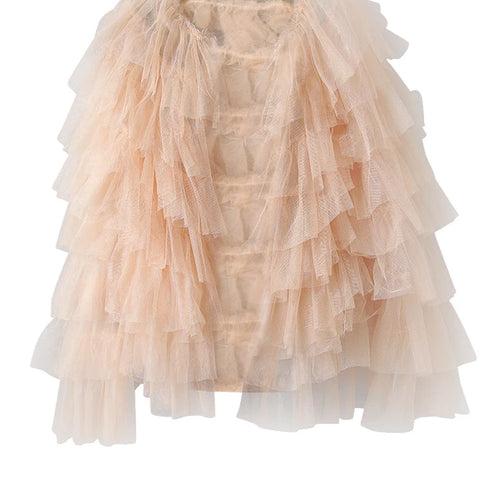 Load image into Gallery viewer, Women Yellow Mesh Layers Perspective Big Size Blouse New Round Neck Long Sleeve Shirt Fashion Tide Spring Autumn 2025
