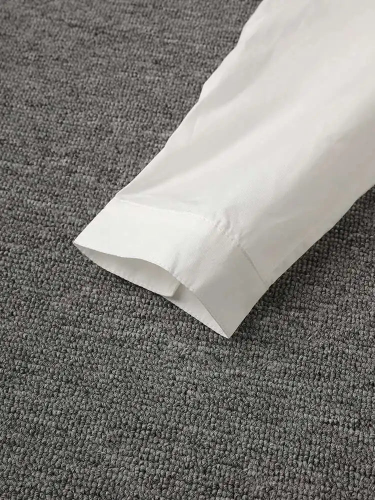 Women Black Irregular Hem Big Size Shirt Dress New Lapel Long Sleeve Loose Fit Fashion Tide Spring Autumn 2025 1DE2485