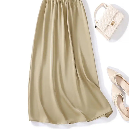 Load image into Gallery viewer, French Retro Solid Elegant Women Bandage Long Skirts Korean Fashion Pleated A-line Skirt Spring Autumn Office Wrapped Hip Skirt
