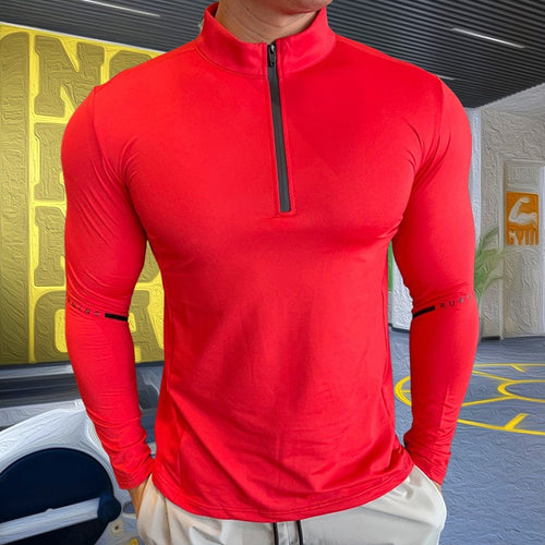 Load image into Gallery viewer, Mens Compression T-shirt Gym Fitness Sweatshirt Running Exercise Sports Tops Turtleneck Knitwear Long Sleeves Clothing Plus Size
