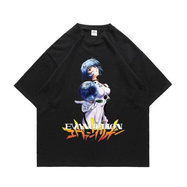 Vintage Washed Tshirts Anime T Shirt Harajuku Oversize Tee Cotton fashion Streetwear unisex top ab79v2