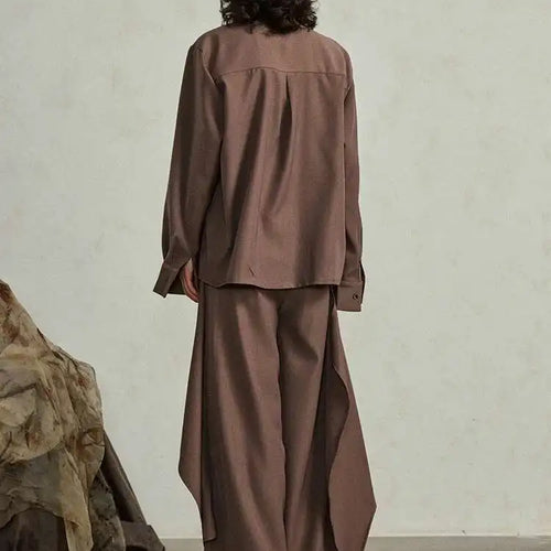 Load image into Gallery viewer, Big Size T-shirt Wide Leg Pants Two Piece Suit New Turtleneck Long Sleeve Women Fashion Tide Spring Autumn 2025 1DH4984
