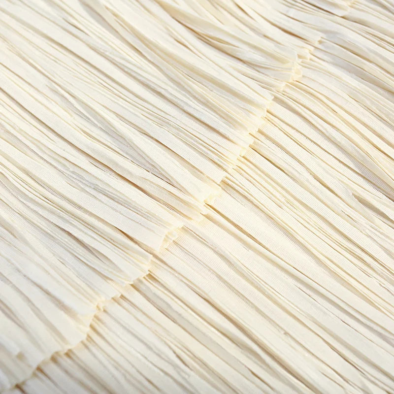 Five-layer Fringed Cake Skirt Women All-match Slim Elastic Waist Design Straight Tube Skirt Tassel Hem Solid Midi Skirts Female