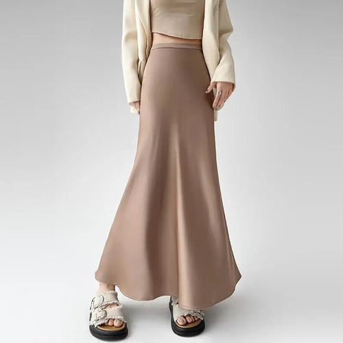 Load image into Gallery viewer, Women's Black Beige Elegant Office Wrap Hip Long Skirt Spring Summer Fashion Casual Brown Slim High Waist Festival Skirts Simple
